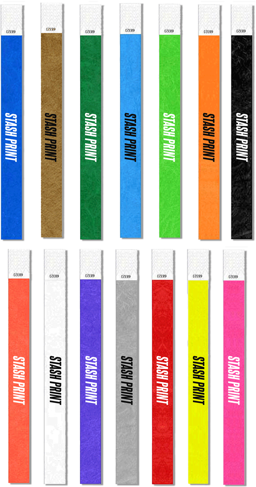Tyvek wristband colour options for event access levels