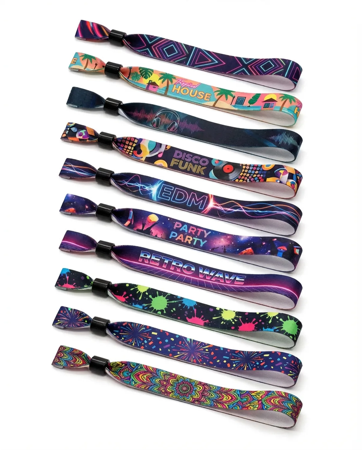 Custom full-color fabric festival wristbands