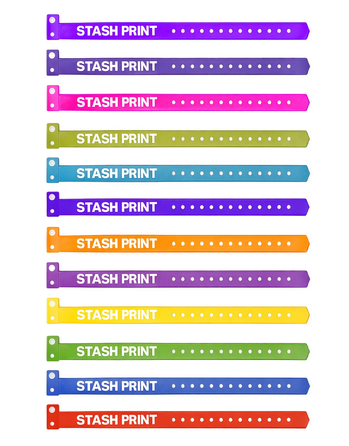 Durable vinyl wristbands in multiple colors